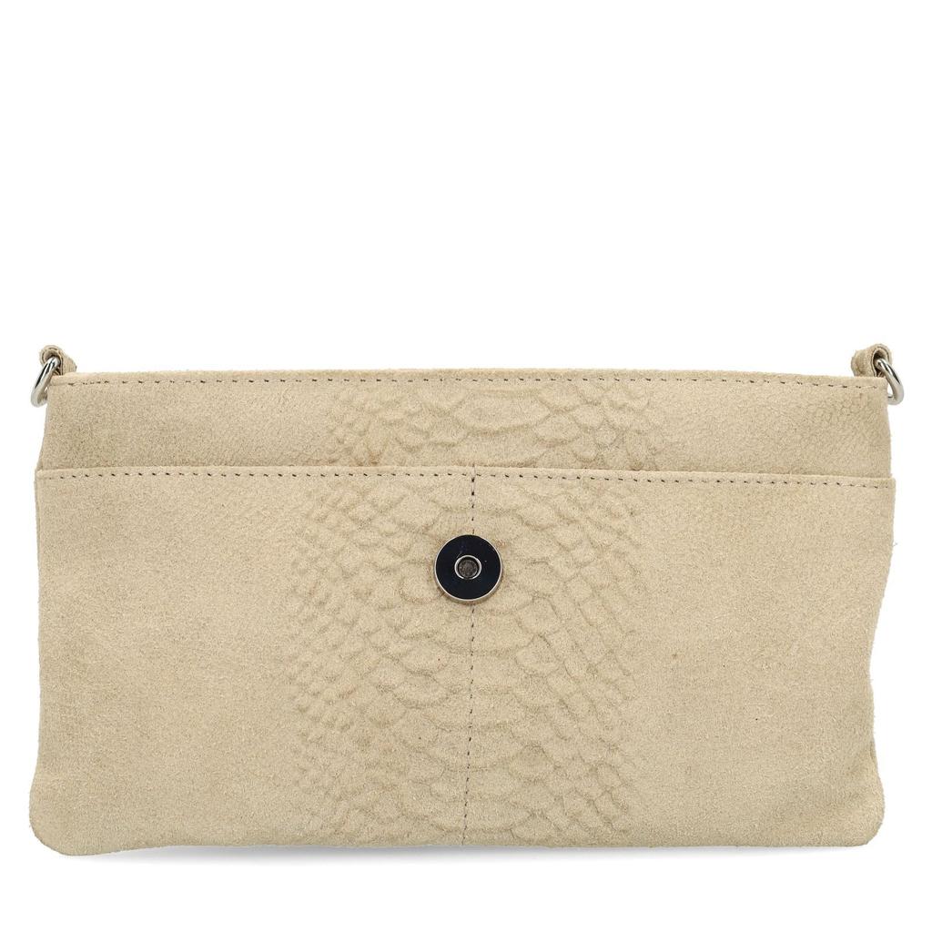 Manfield suede crossbody tas beige