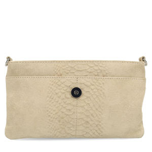 suede crossbody tas beige