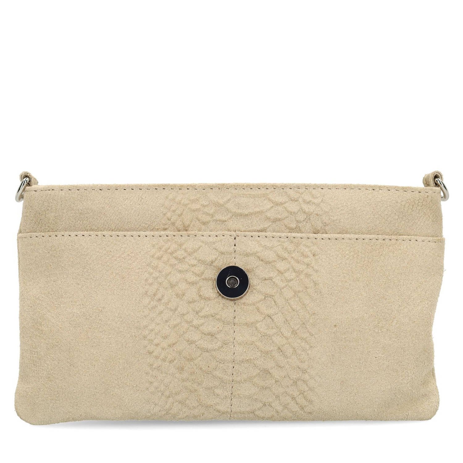 Manfield suede crossbody tas beige
