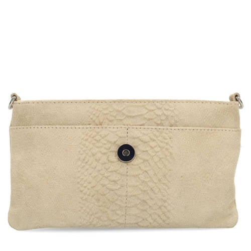 Manfield suede crossbody tas beige afbeelding