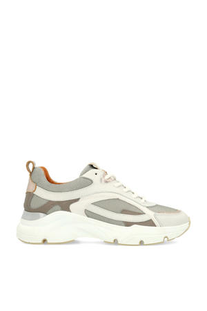 chunky leren sneakers grijs