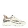 Manfield chunky leren sneakers grijs