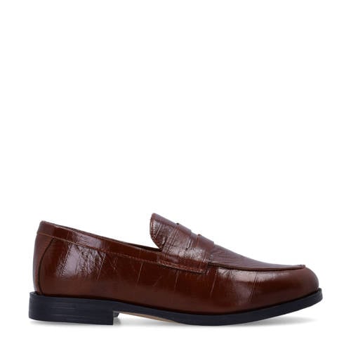 Manfield lakleren loafers donkerrood afbeelding