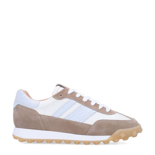 Manfield leren sneakers wit afbeelding