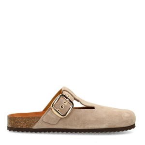 suède clogs beige