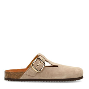 suède clogs beige