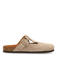 Manfield suède clogs beige