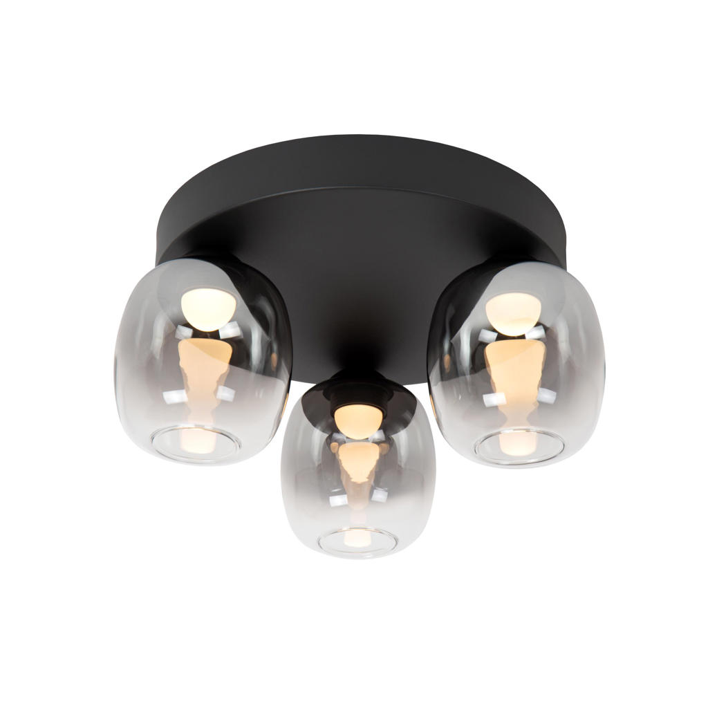 Lucide TAMINO - Plafonnière - LED Dimb. - 3x5,6W 3000K - Zwart TAMINO