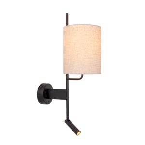 MAGIC - Wandlamp - 1xE27 - Met USB oplaadpunt - Zwart