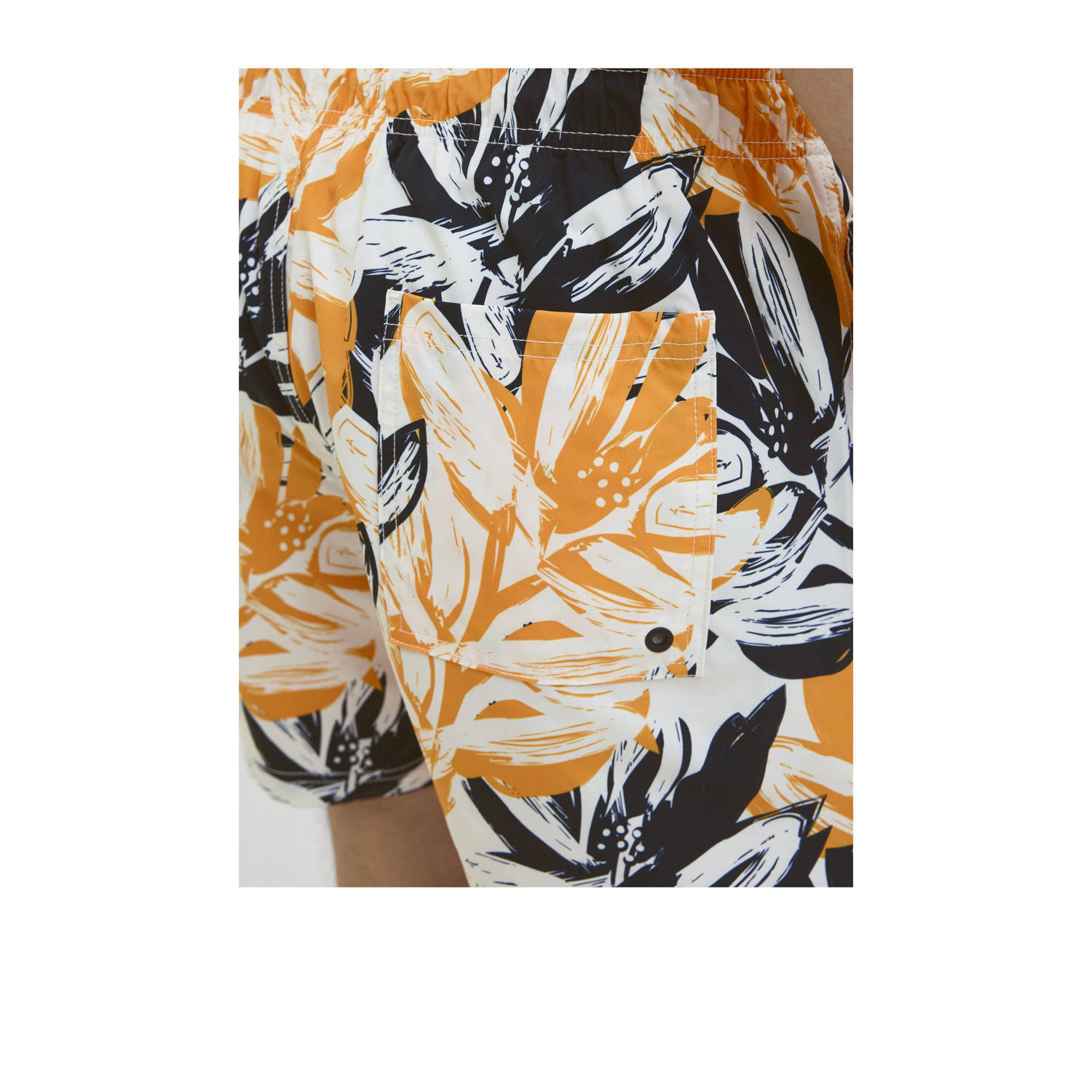 JACK & JONES PANTS STUDIO zwemshort JPSTMAUI wit geel zwart