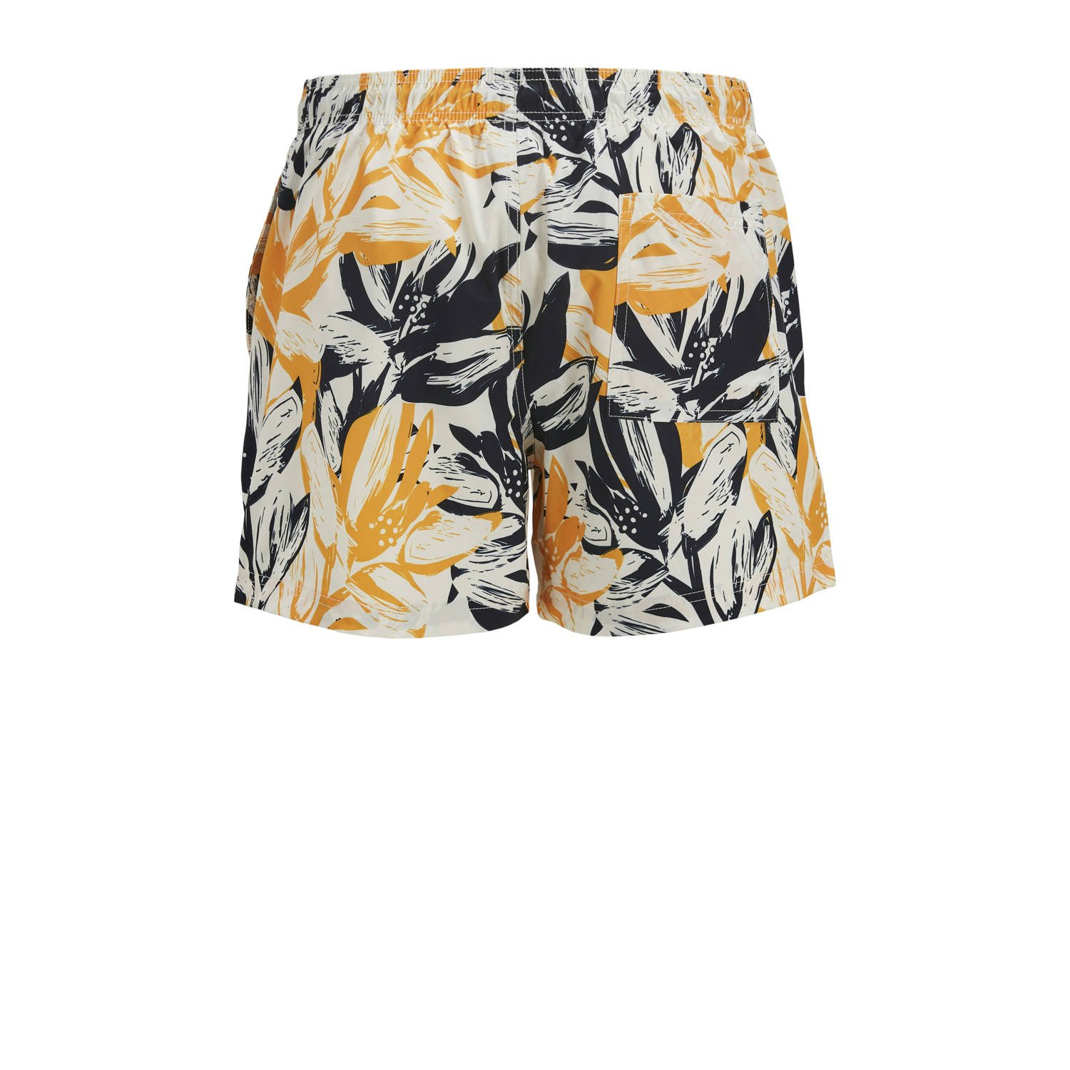 JACK & JONES PANTS STUDIO zwemshort JPSTMAUI wit geel zwart