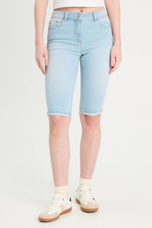 denim slim regular waist short light blue denim