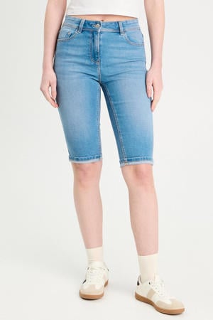 denim slim regular waist short medium blue denim