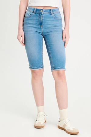 denim slim regular waist short medium blue denim