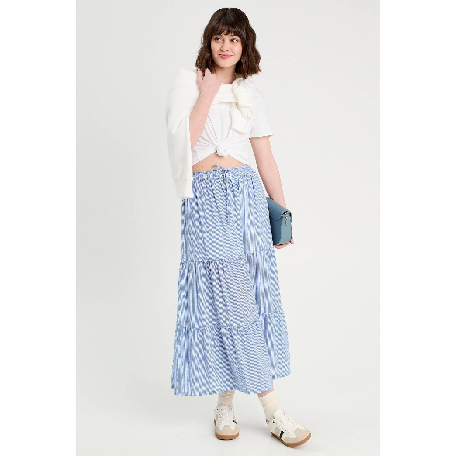 Cache midi rok blauw