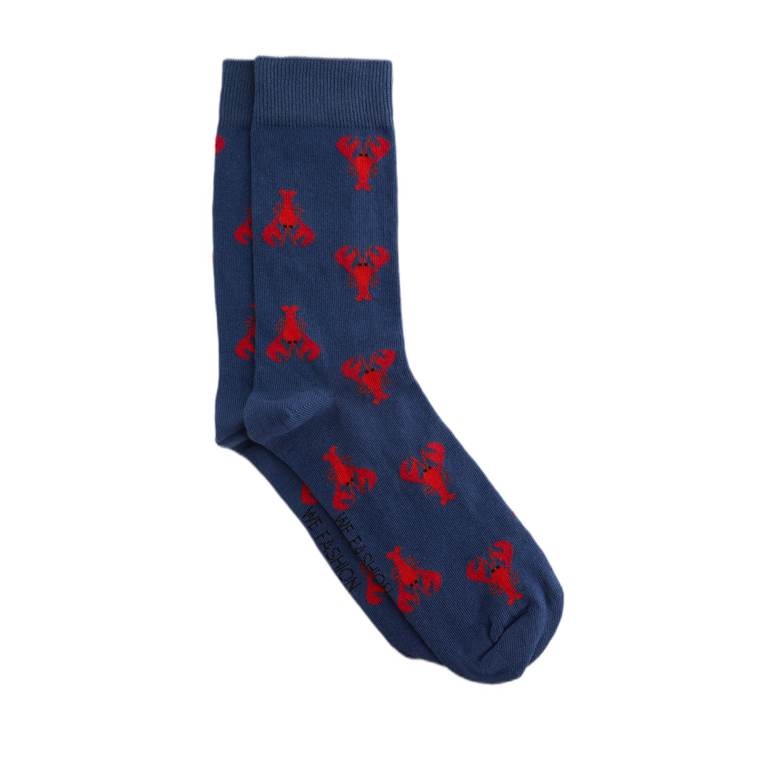 WE Fashion sokken met all over print blauw