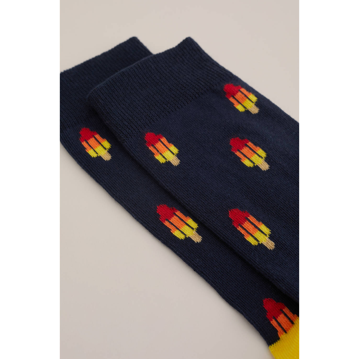 WE Fashion sokken met all over print donkerblauw