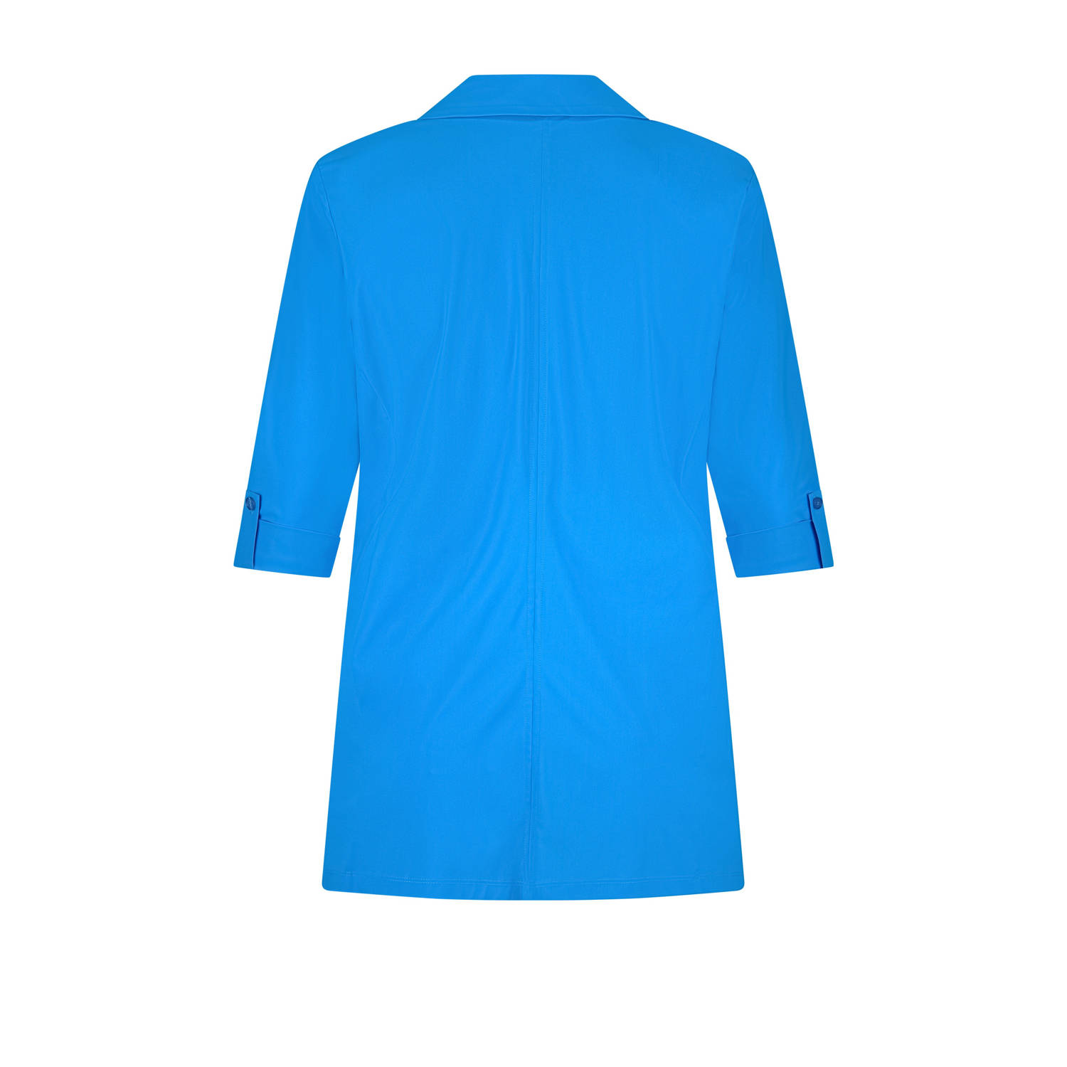 Plus Basics travelstof regular blazer blauw