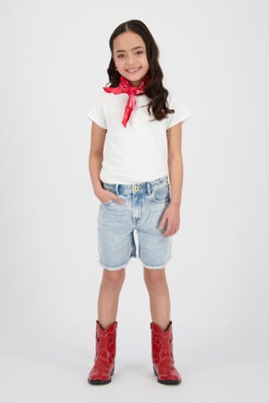 relaxed denim short light blue denim
