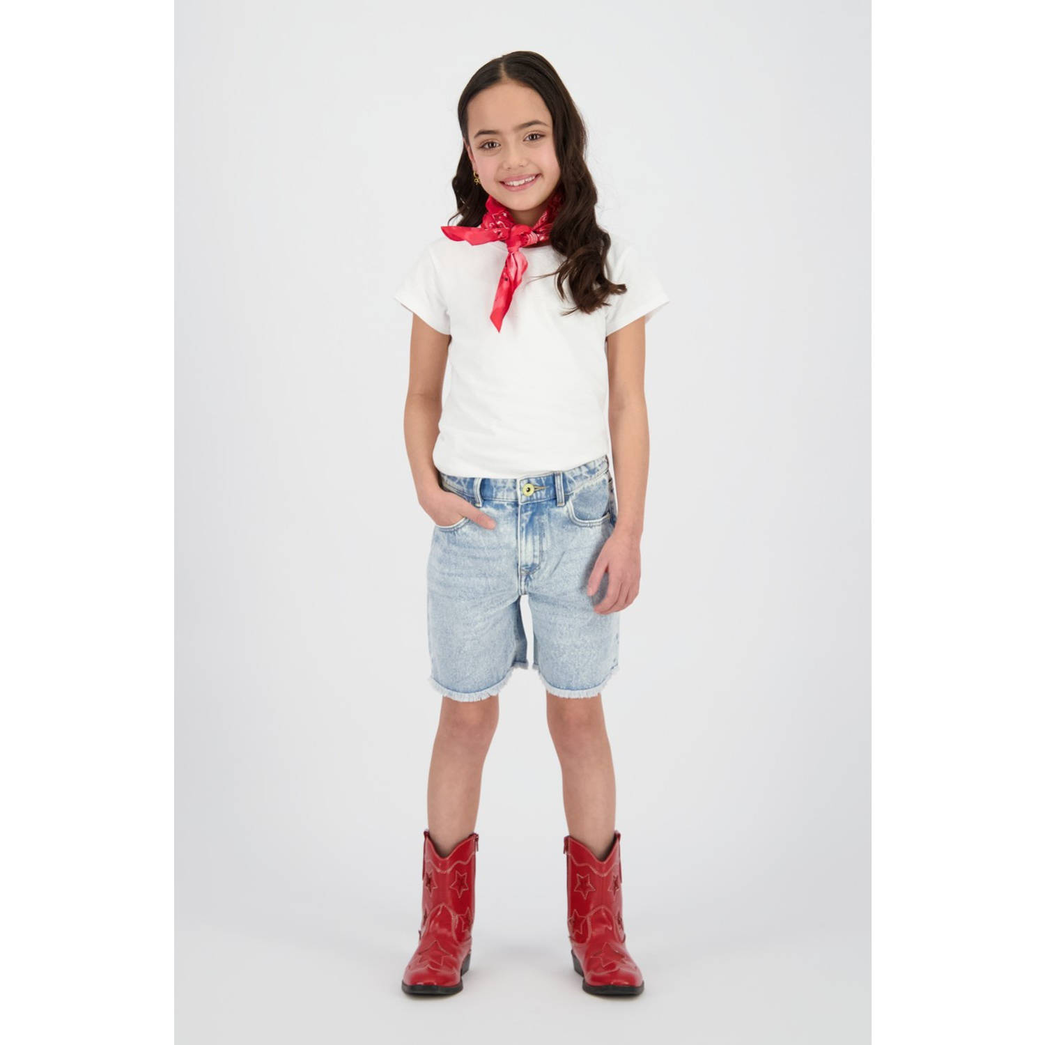 Vingino relaxed denim short light blue denim