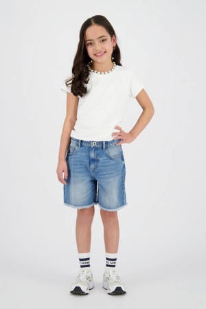 relaxed denim short medium blue denim