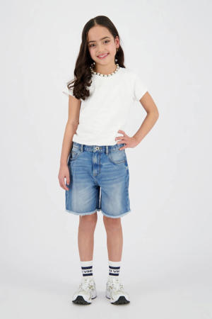 relaxed denim short medium blue denim