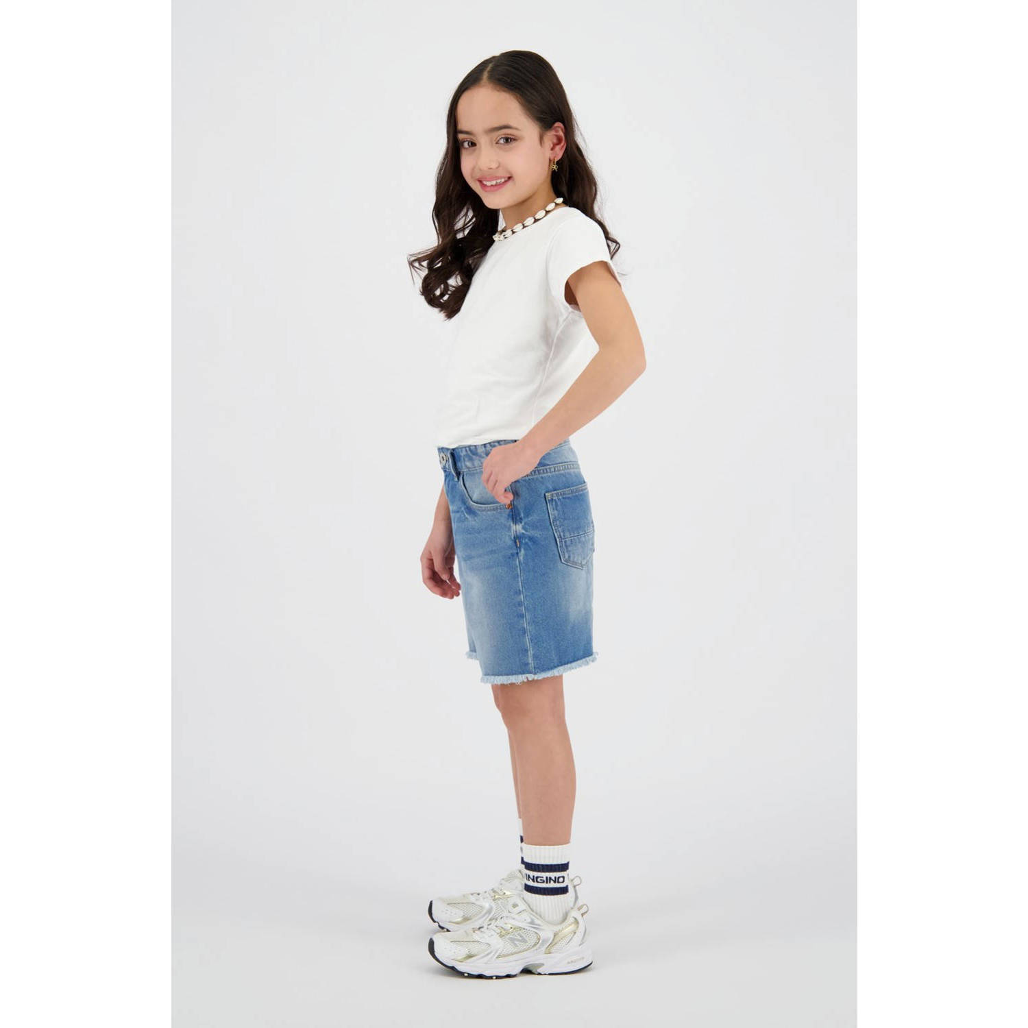 Vingino relaxed denim short medium blue denim