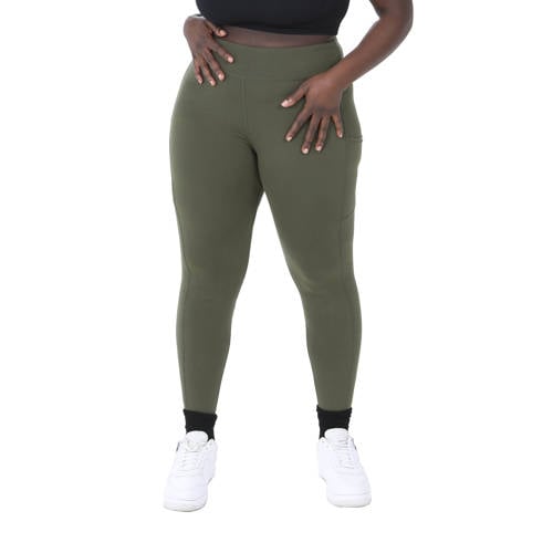Pamela Mann Plus Size sportlegging met zakken kaki afbeelding
