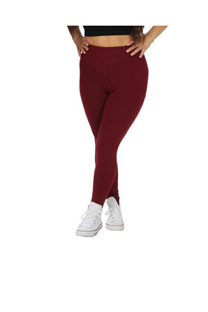 Plus Size sportlegging met zakken donkerrood