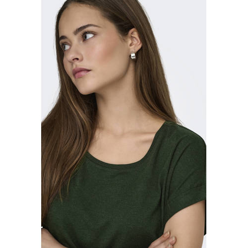 ONLY T-shirt donkergroen afbeelding