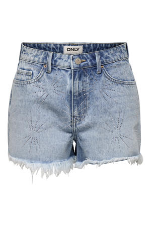 denim regular high waist denim short donkergroen