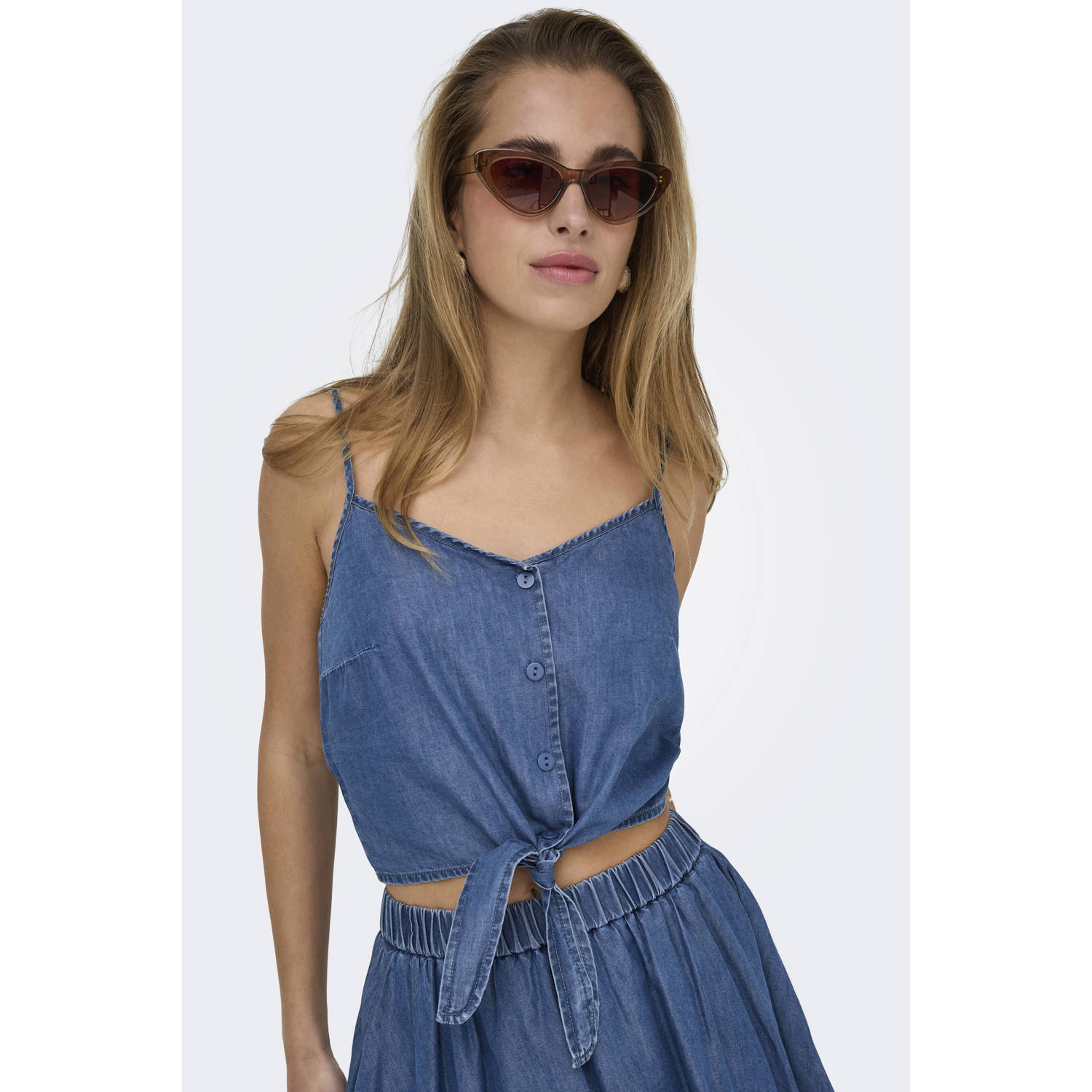 ONLY denim singlet medium blue denim