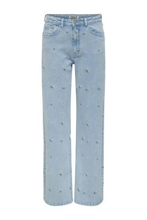 high waist wide leg jeans light blue denim