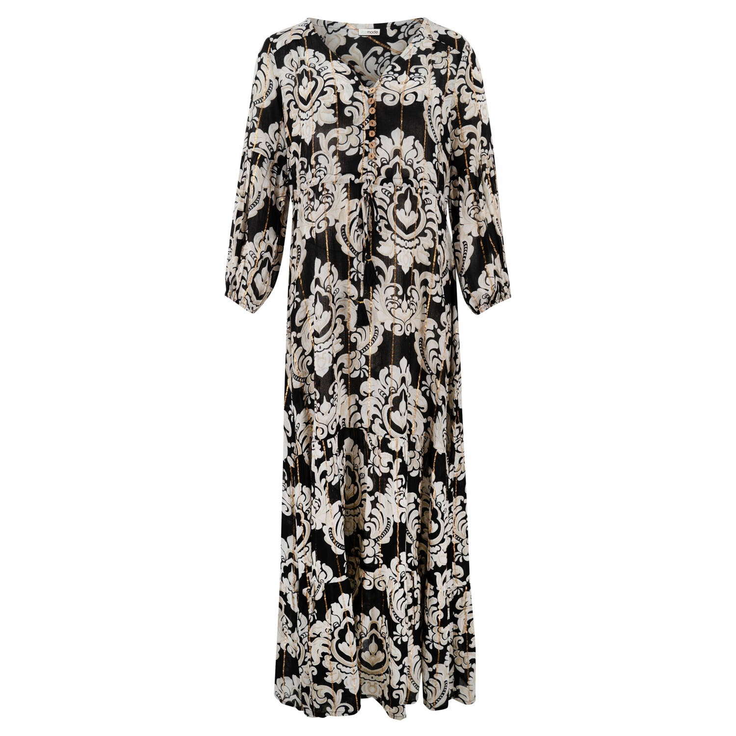 IBZmode maxi jurk met lurex zwart