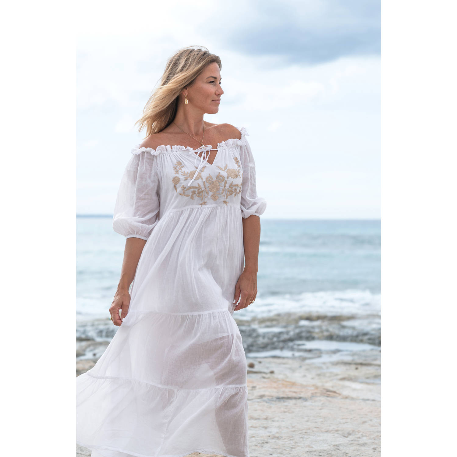IBZmode off shoulder jurk wit