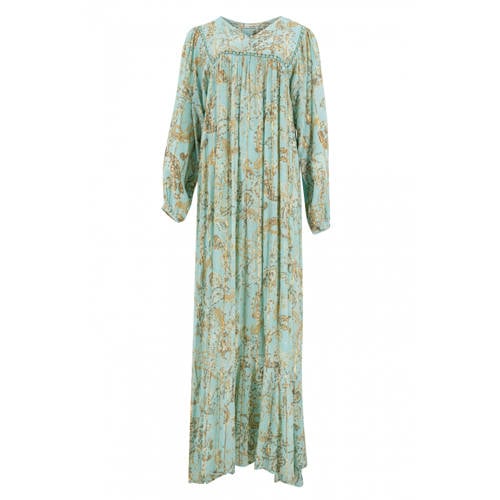 IBZmode maxi jurk met lurex mintgroen afbeelding