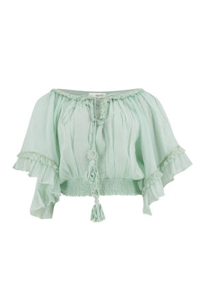 off shoulder top mintgroen