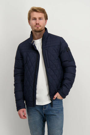 gewatteerde jas donkerblauw