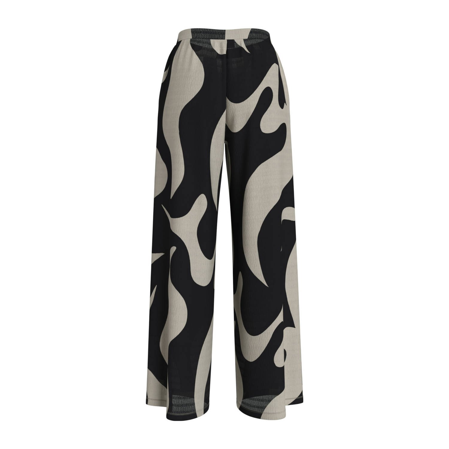 VILA regular waist casual broek zwart
