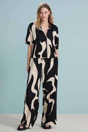regular waist casual broek zwart