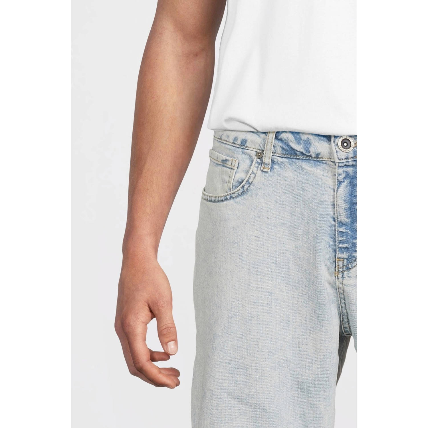 Cars slim denim short bleached used