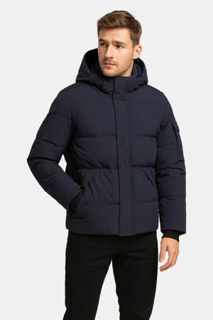 gewatteerde jas donkerblauw