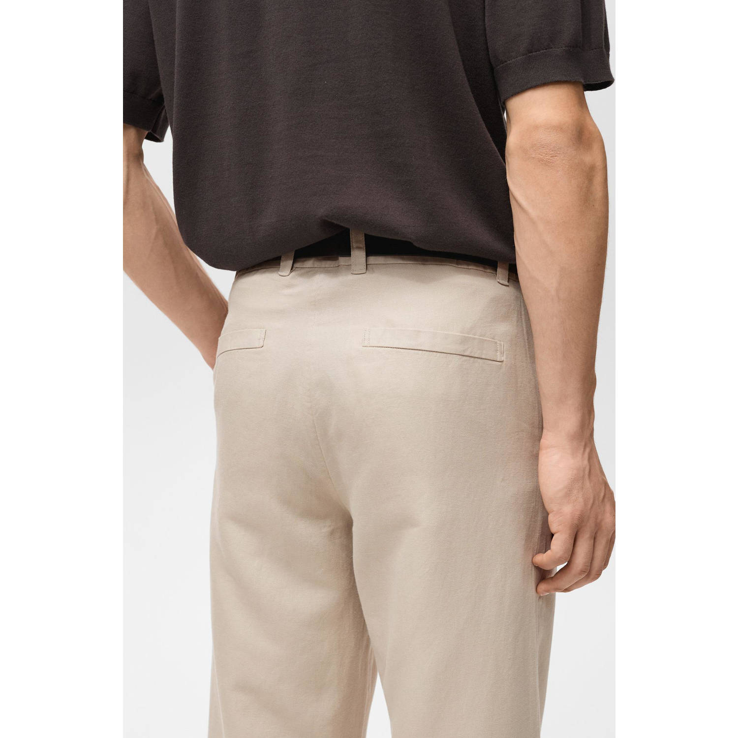 Mango Man linnen regular chino ecru