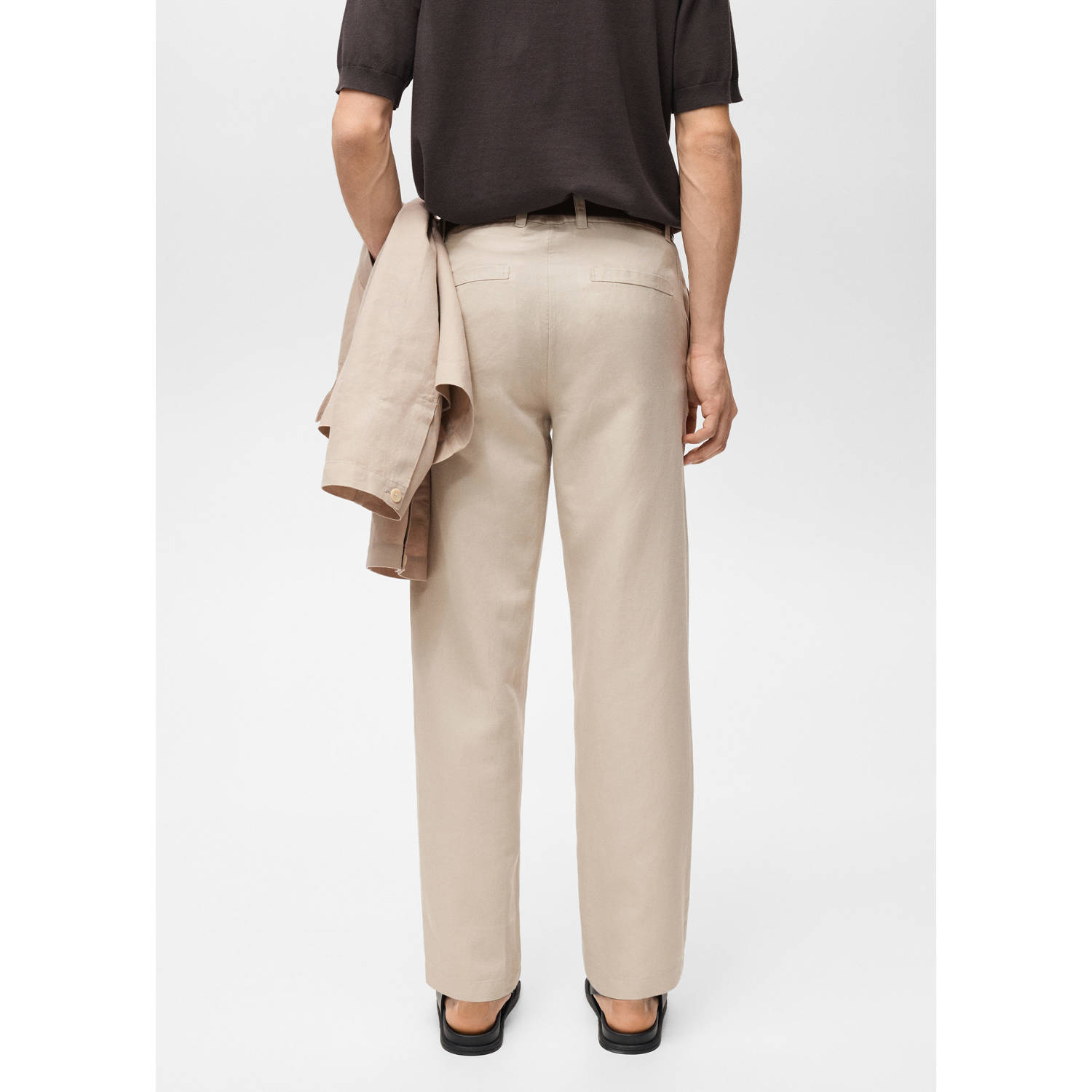 Mango Man linnen regular chino ecru