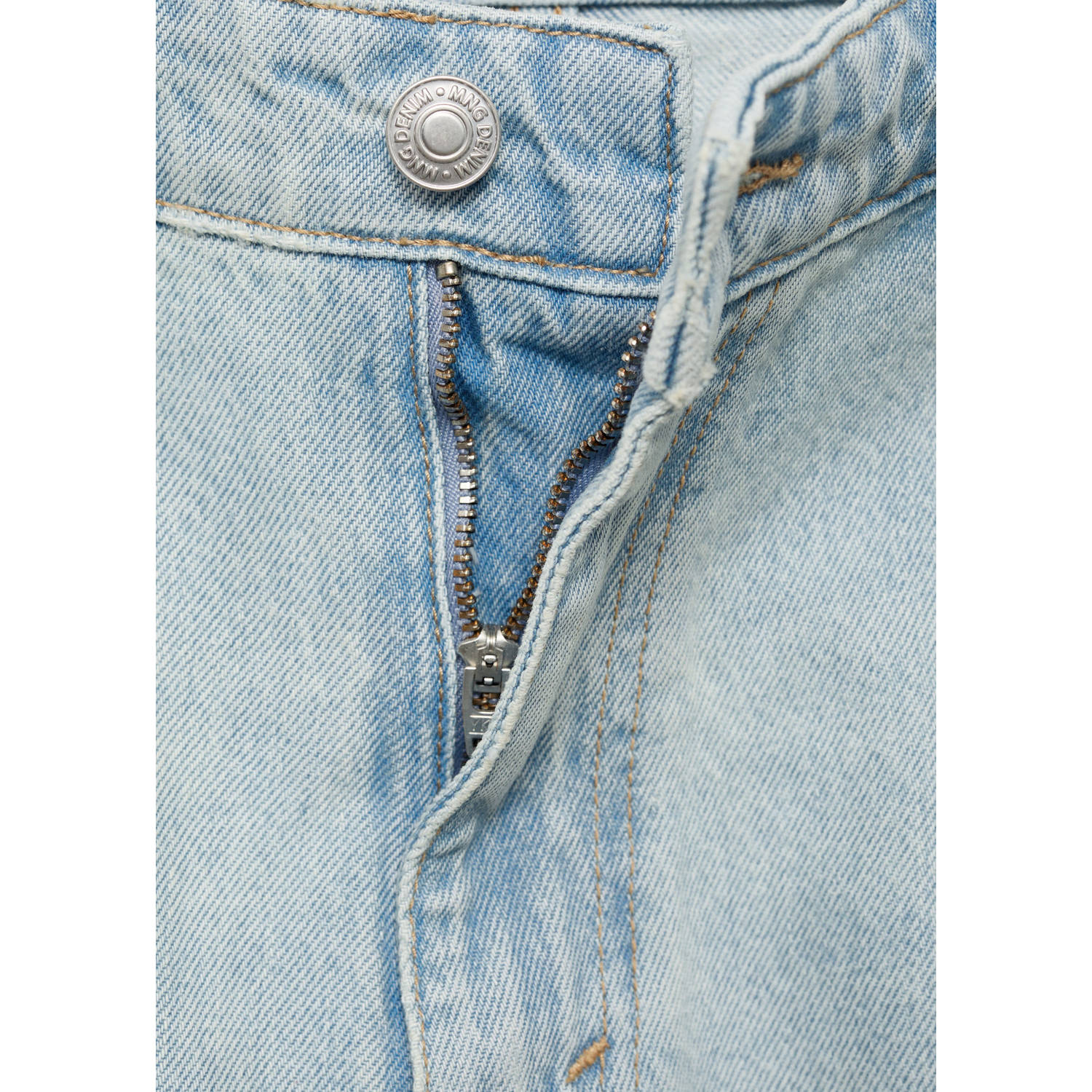 Mango Man denim loose short light blue denim