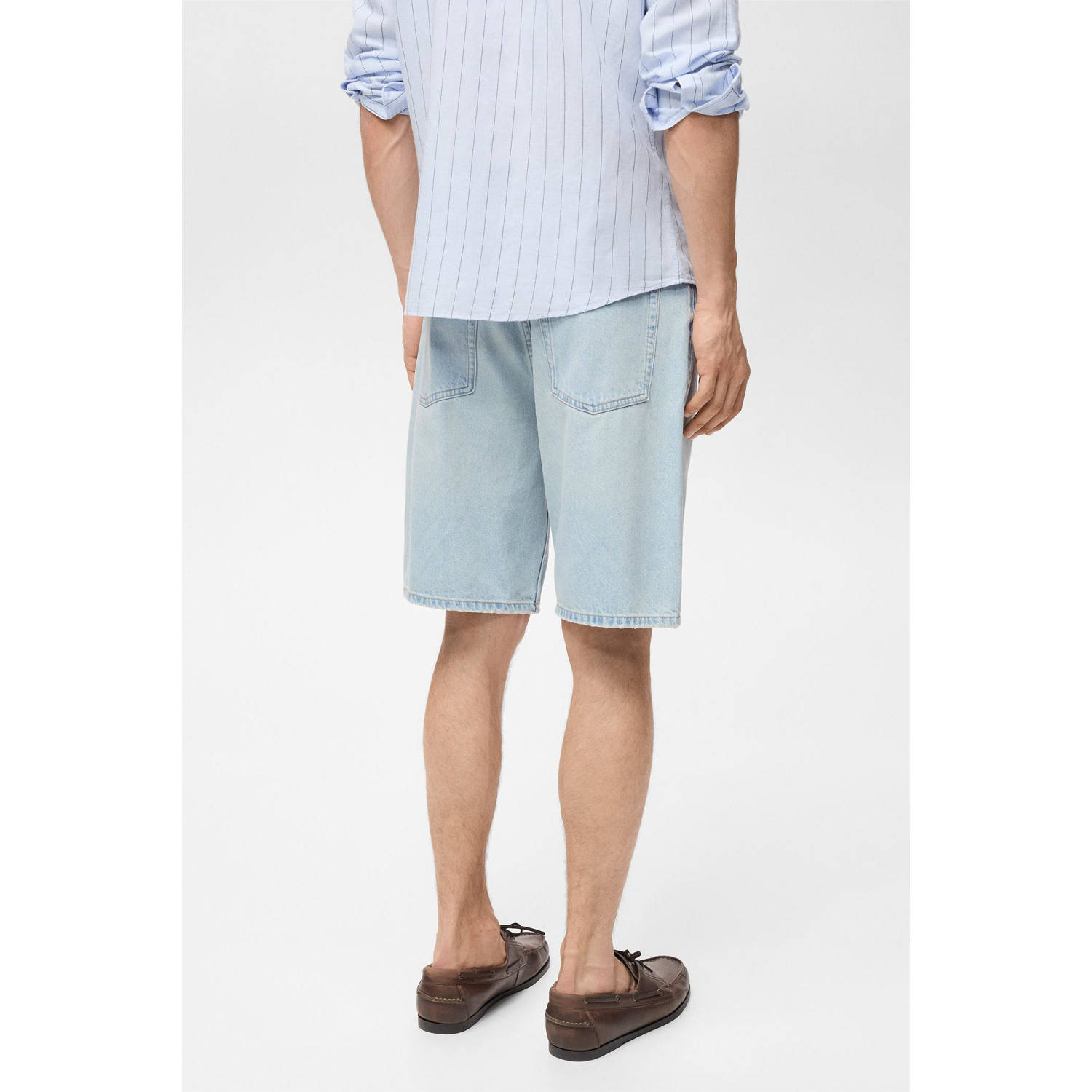 Mango Man denim loose short light blue denim