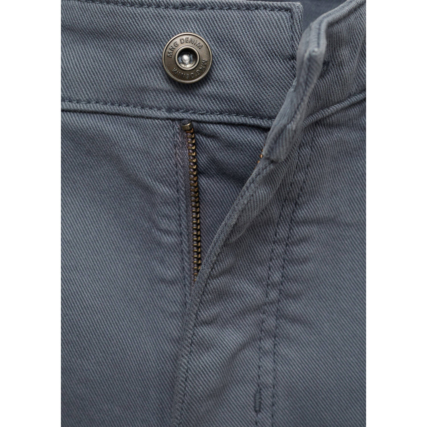 Mango Man slim bermuda short grijsblauw