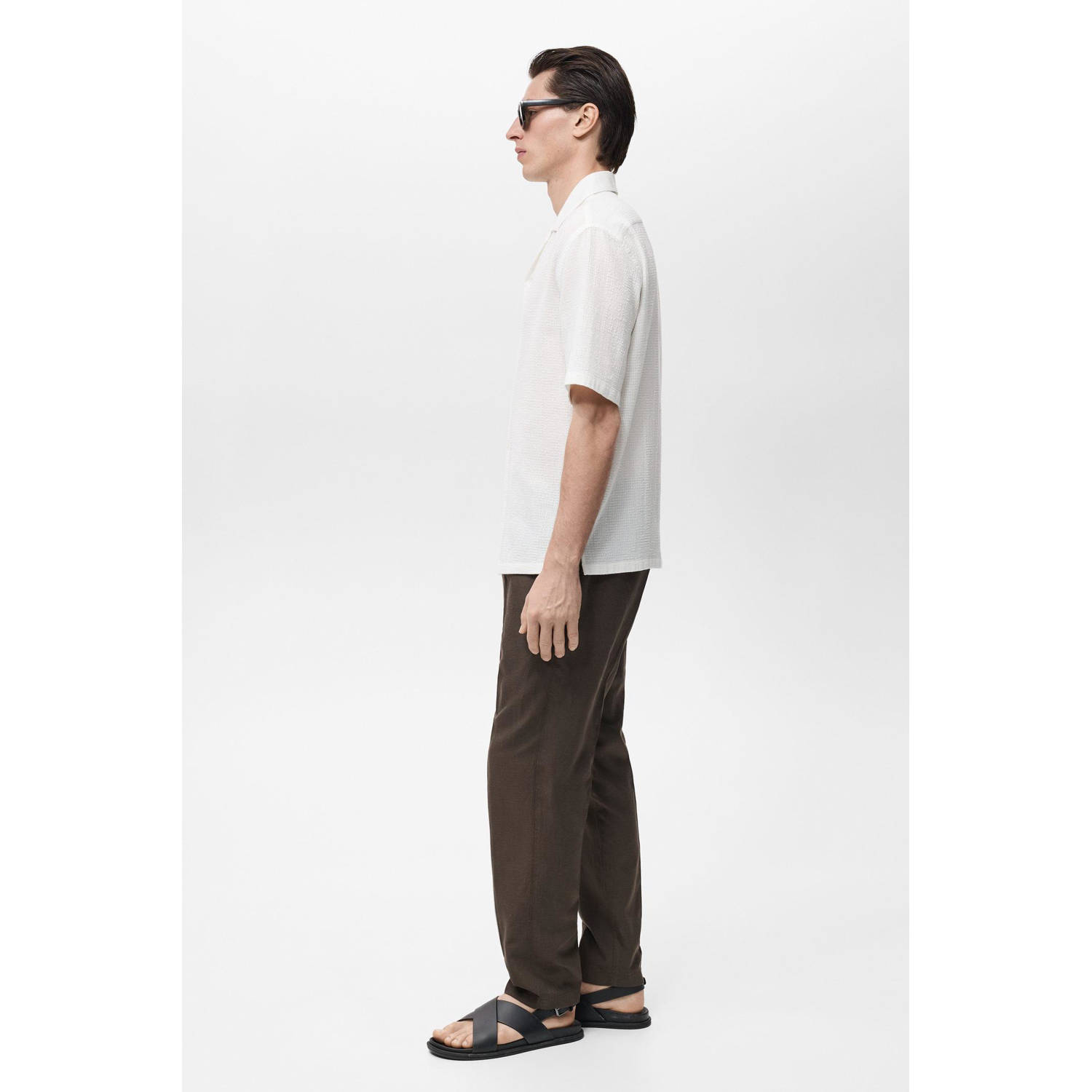 Mango Man casual overhemd ecru