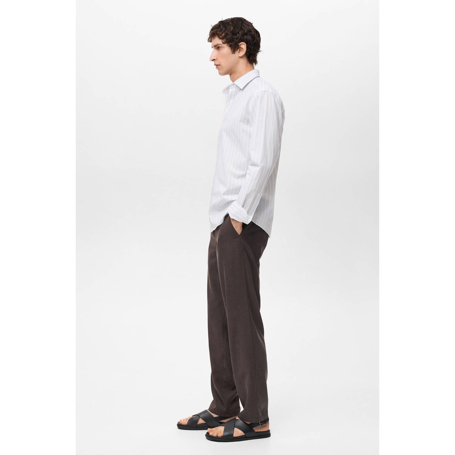 Mango Man casual overhemd wit