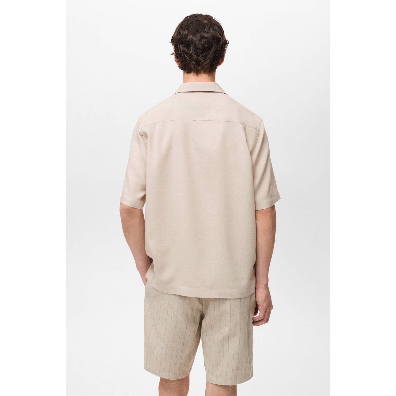 Mango Man casual overhemd beige